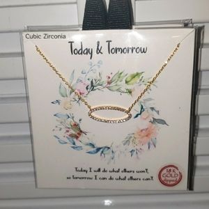 18 Gold Dipped Necklace with Cubic Zircona